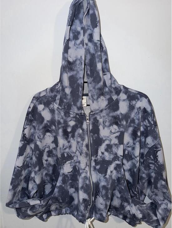 Nike Tops - Size XL Nike  Women's Blue Multi Wave Dye Jersey Full-Zip Hoodie Cropped